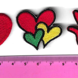 Iron on patch set/hearts and stop hand