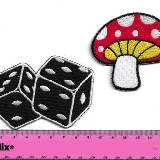 Photo of Iron -on Patches/Magic Mushroom and Dice