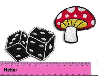 Photo of Iron -on Patches/Magic Mushroom and Dice